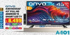 ONVO 43OV4000AF 43 İNÇ FULL HD ANDROİD 13 SMART LED TV / AKILLI TELEVİZYON